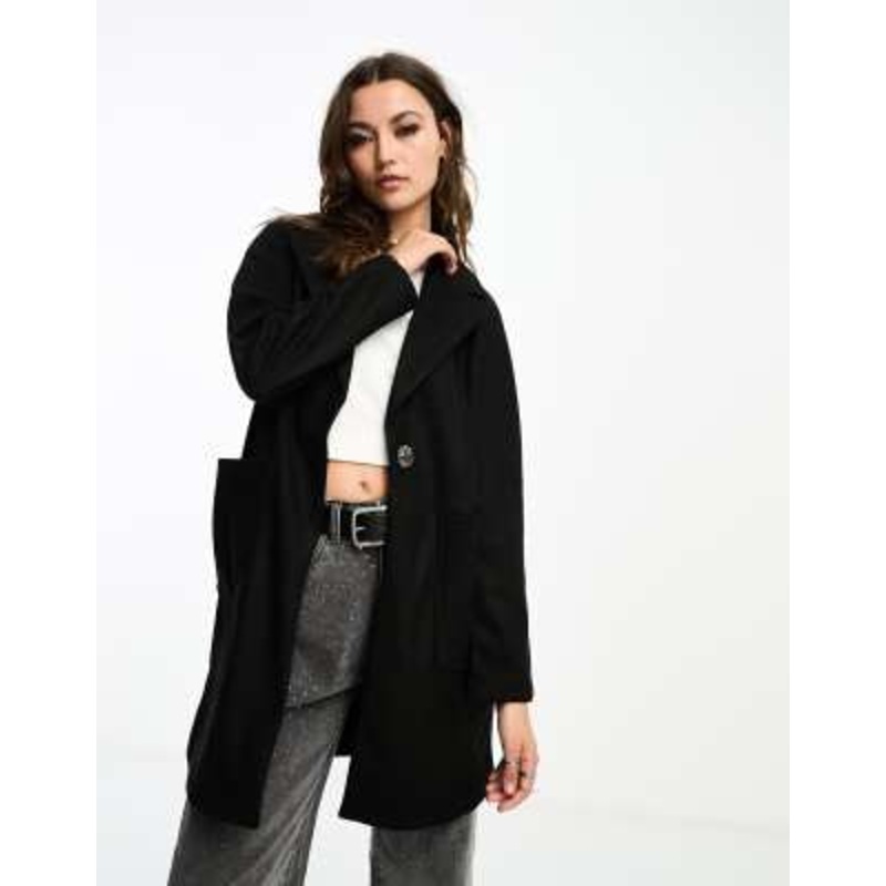 Only tailored coat in black