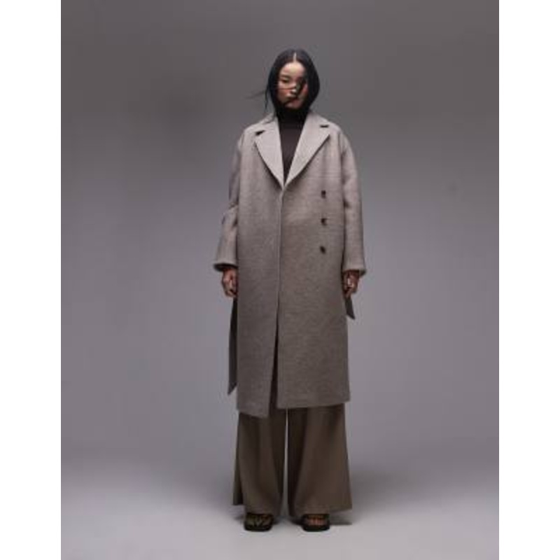 & Other Stories belted wool coat in mole