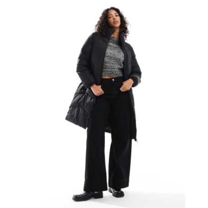 Vero Moda longline padded coat in black