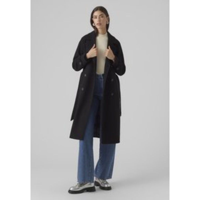 Vero Moda VMFORTUNEVEGA LONG  GA – Trenchcoat – black/schwarz