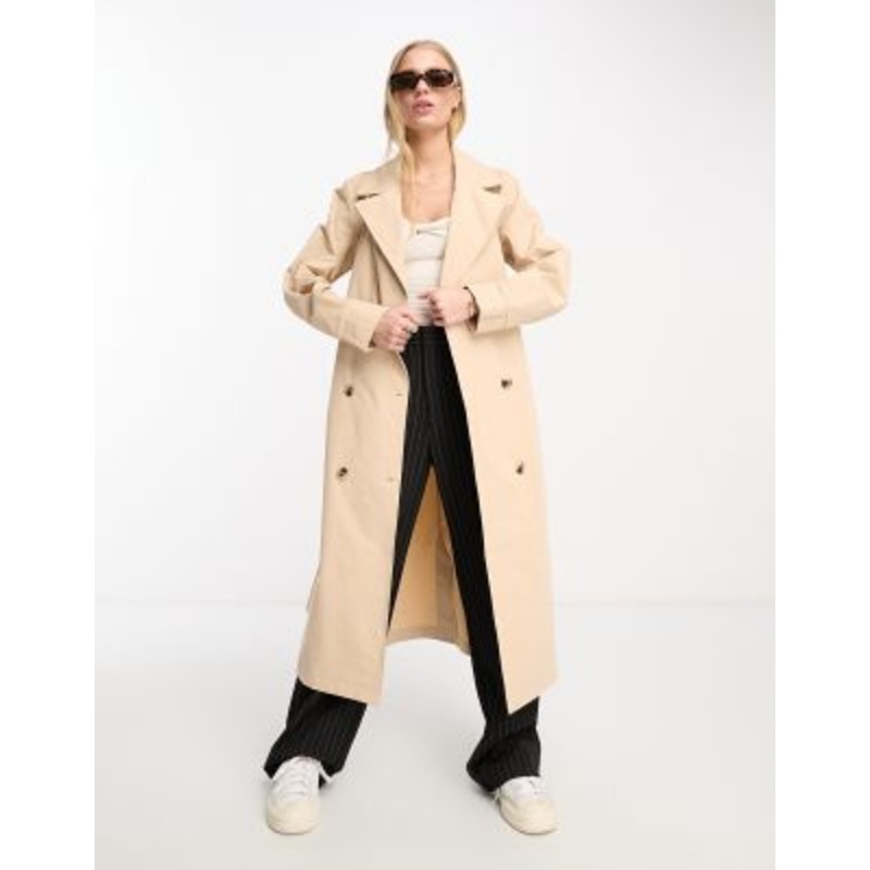 Vila longline trench coat in beige