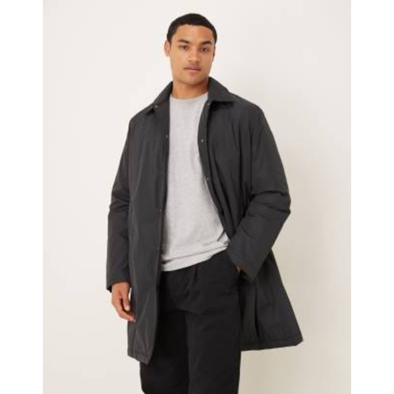 ARKET tech padded overcoat in black