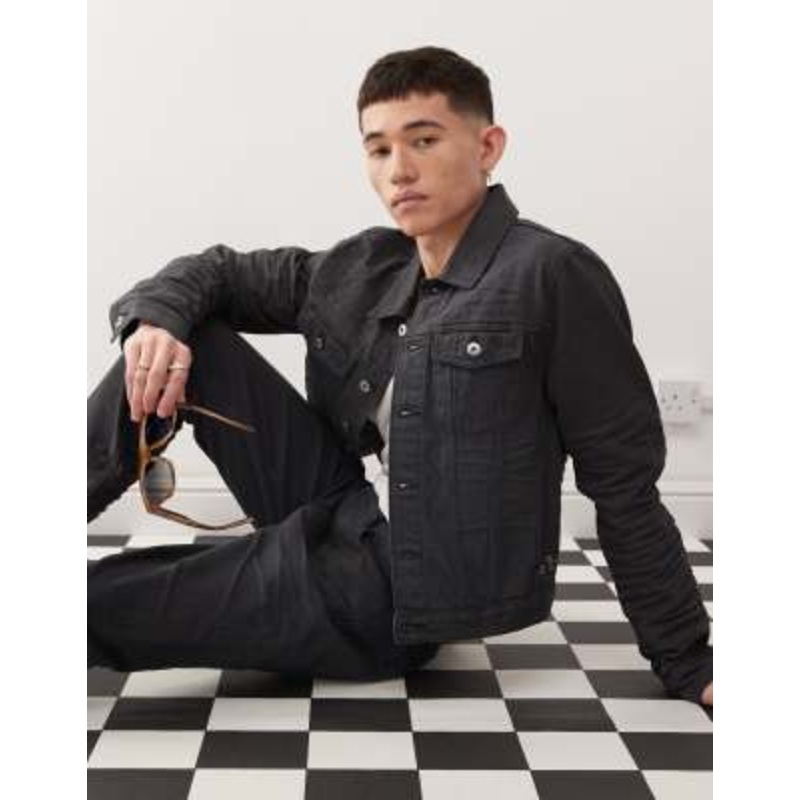 Cheap Monday x Landon Barker Issue coated denim jacket in black
