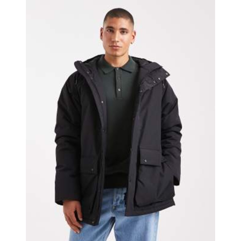 Fred Perry padded parka coat in black