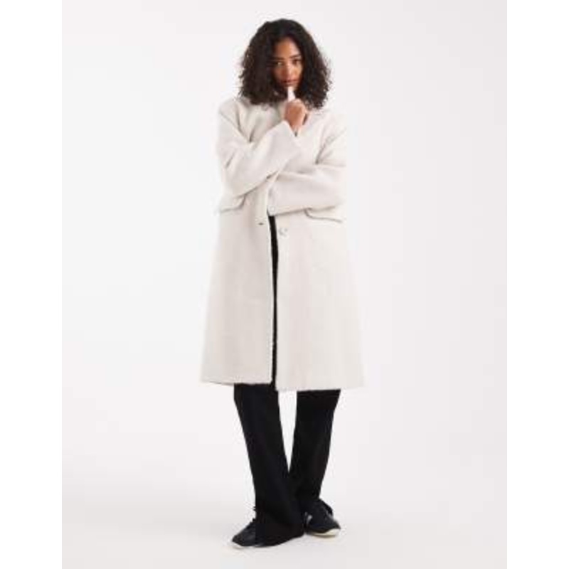 ONLY brushed overcoat in cream