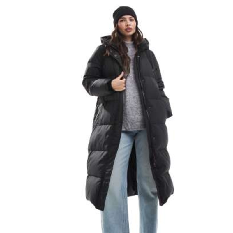 ONLY longline puffer coat in black