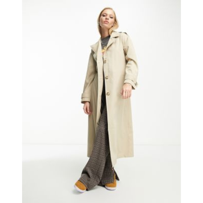 Only longline trenchcoat in stone