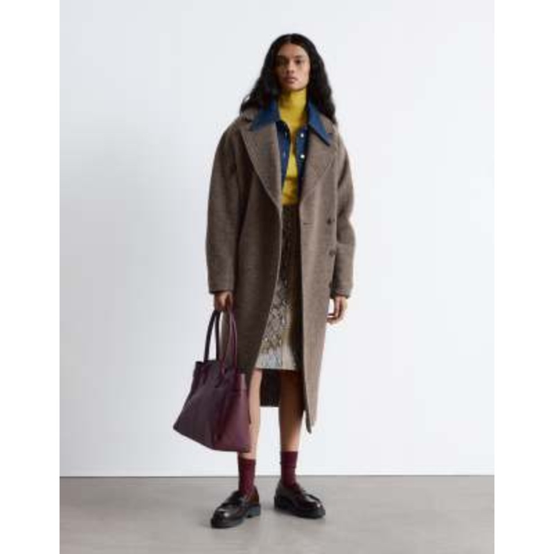 & Other Stories belted wool coat in mole brown
