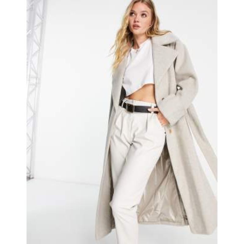 River Island belted coat in beige