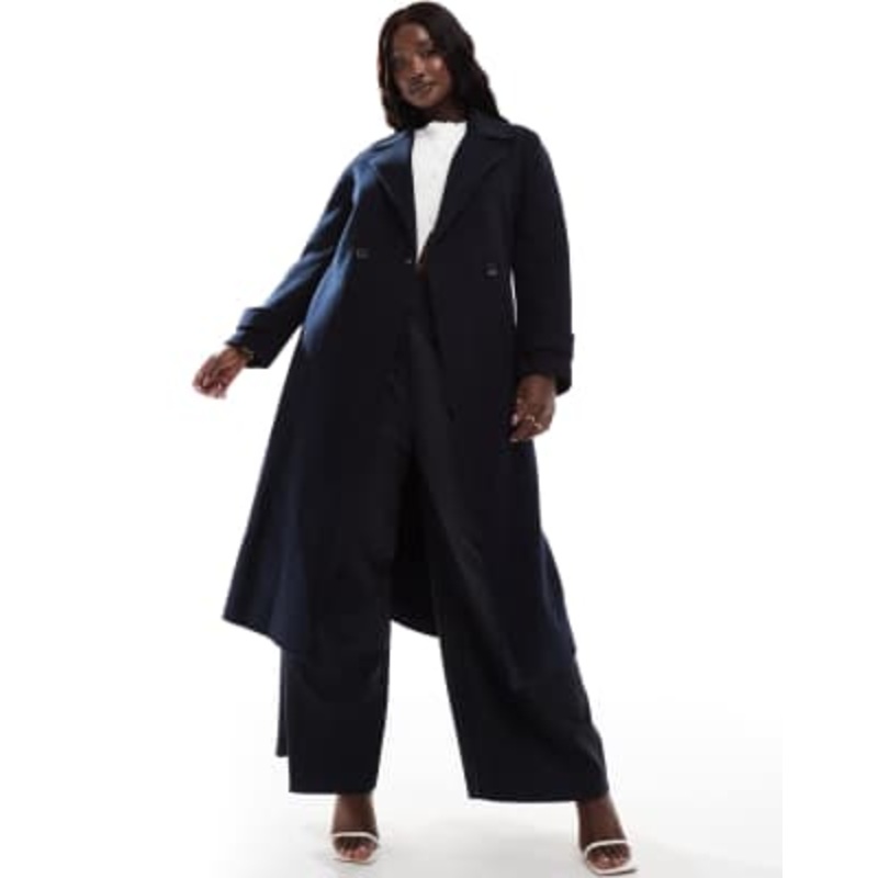 Ever New Curve oversized coat in navy