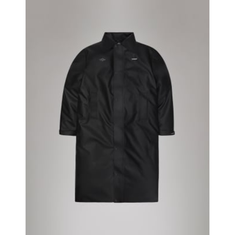 Rains X Umbro Manager waterproof trench coat in black