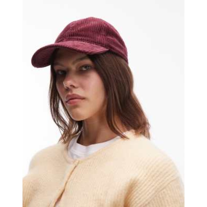 ARKET corduroy cap in dark red