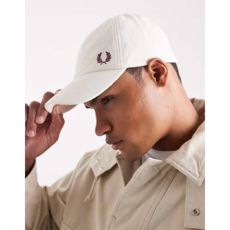 Fred Perry pique cap in ecru