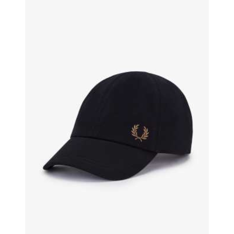 Fred Perry pique logo cap in black