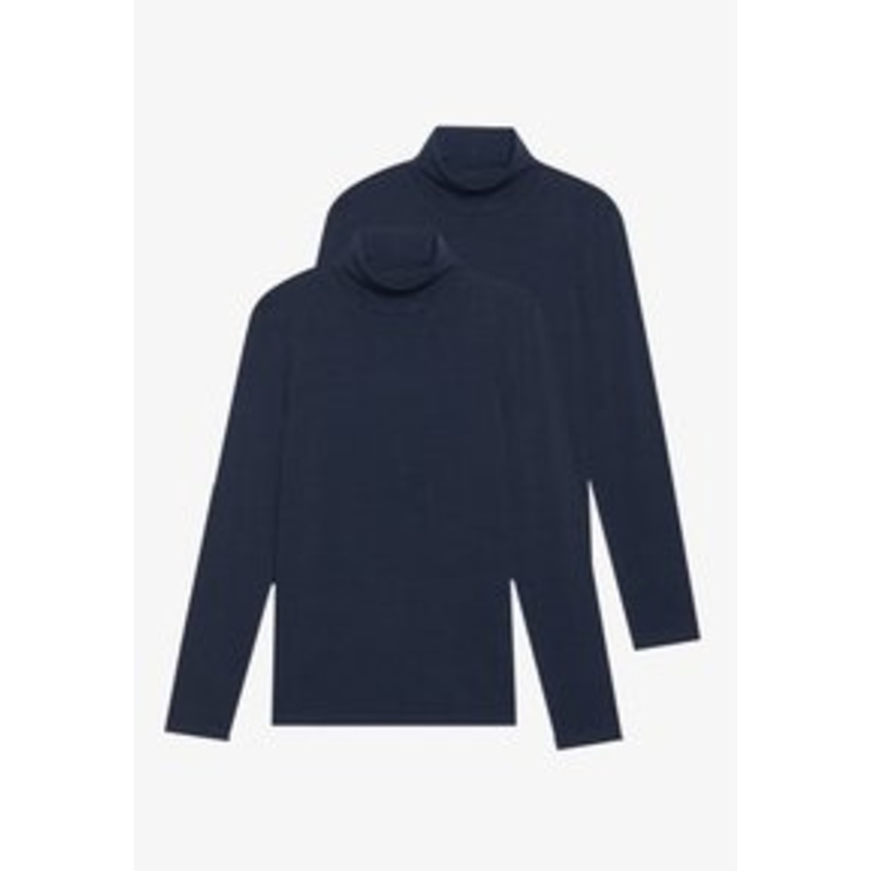 Pier One LONG SLEEVED ROLL NECK TOP 2 PACK – Langarmshirt – 2x sky captain 19-3922 tcx/dunkelblau