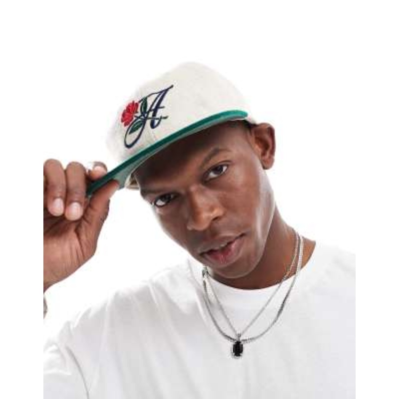 Cotton On A monogram cap in white and green