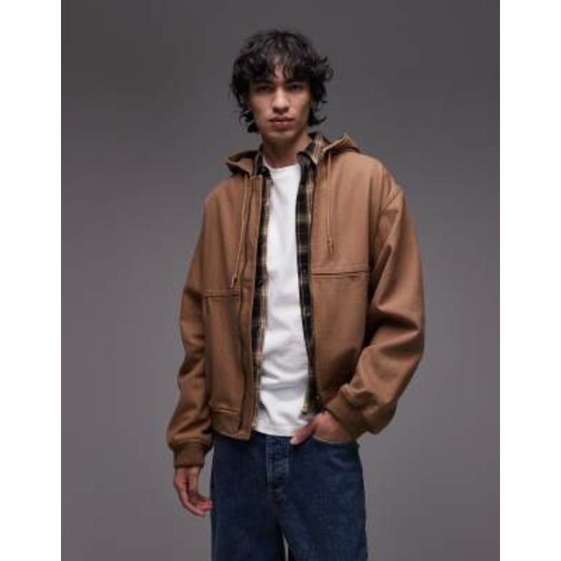 Gramicci el cap hooded worker jacket in light brown