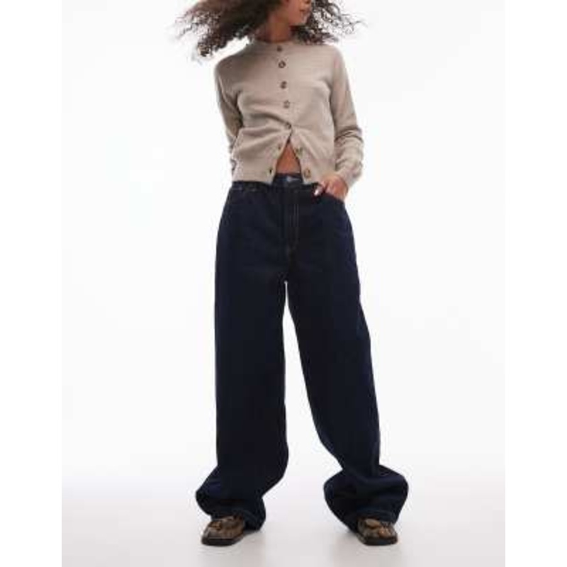 Mango Capsule Brigitte straight leg rigid denim jeans in dark blue