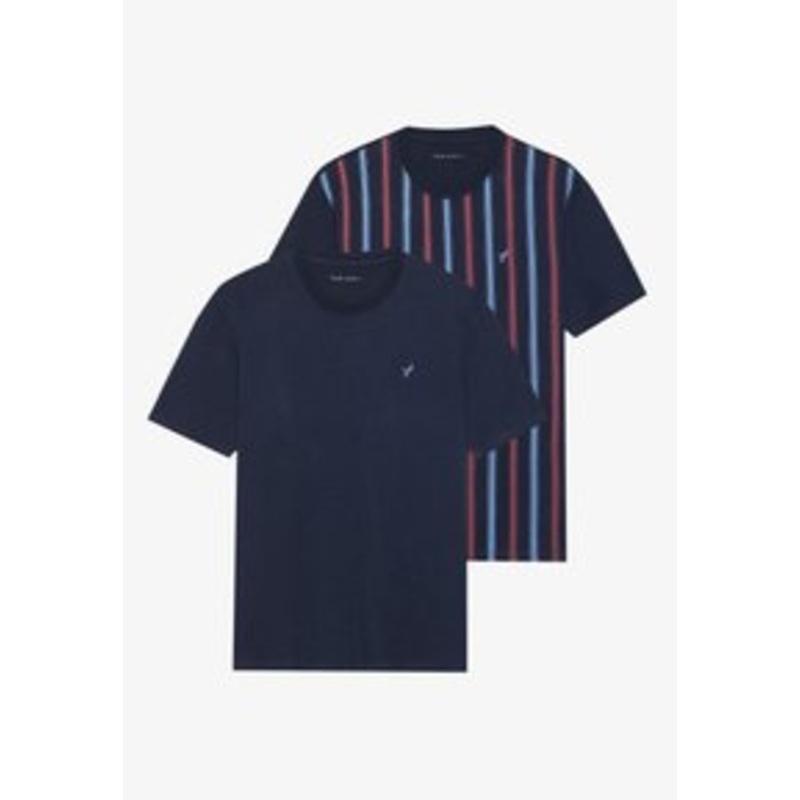 Pier One 2 PACK – T-Shirt print – sky captain/port royale/vintage indigo/dunkelblau