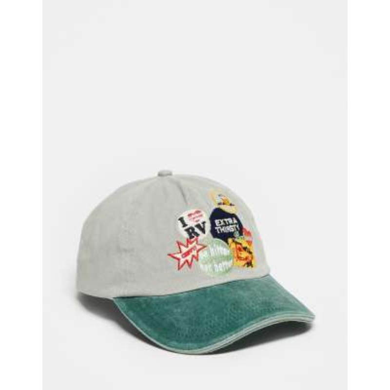 Reclaimed Vintage unisex cap with badges in washed green