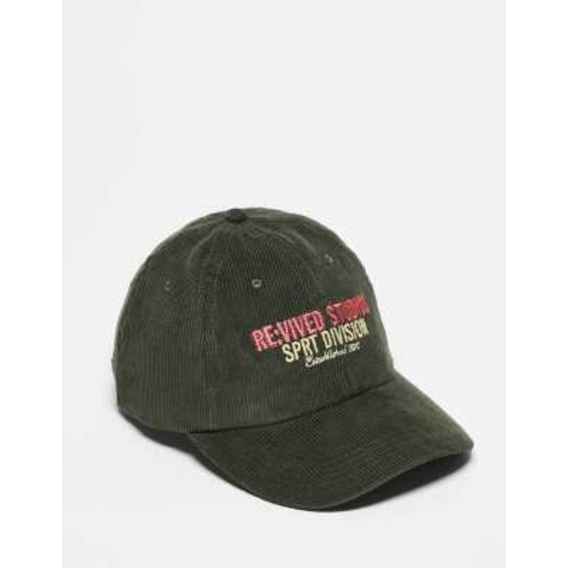 Reclaimed Vintage unisex cap with branding in green cord