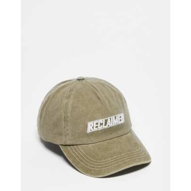 Reclaimed Vintage Unisex logo cap in washed khaki green