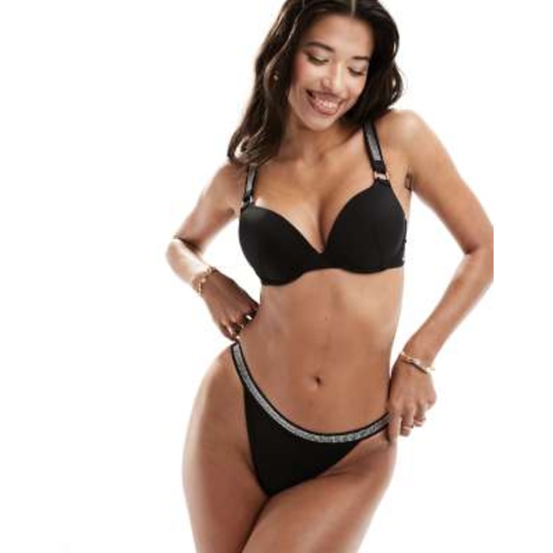 Boux Avenue Capri tanga brazilian bikini bottom in black