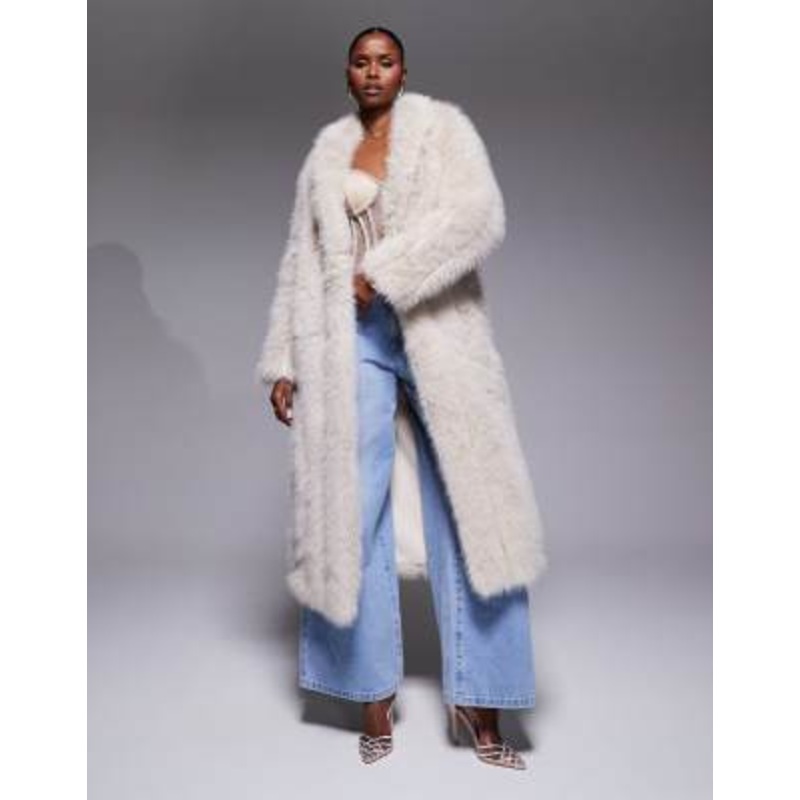 JLUXLABEL Manhattan faux fur coat in beige