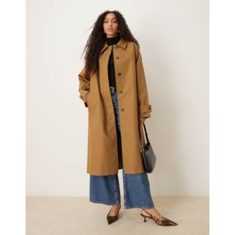 Mango Capsule 100% cotton trench coat in tan