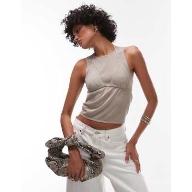 Mango capsule premium 2 in 1 tank top in putty