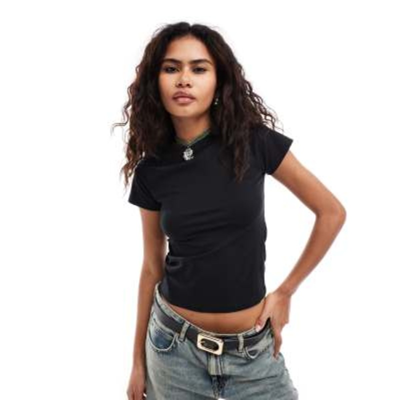 Noisy May regular fit cap sleeve t-shirt in black