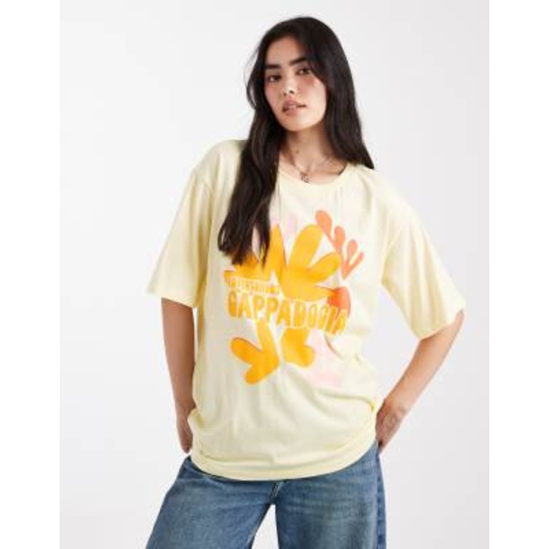 ONLY oversized t-shirt with Cappadocia graphic print in buttermilk