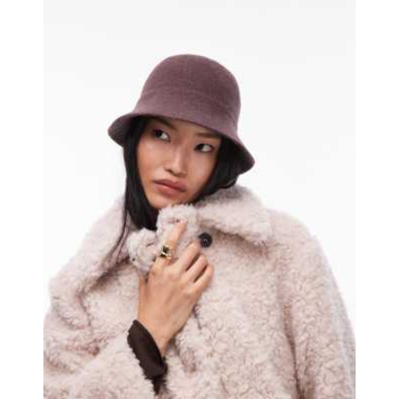 & Other Stories rich wool bucket hat in dark brown