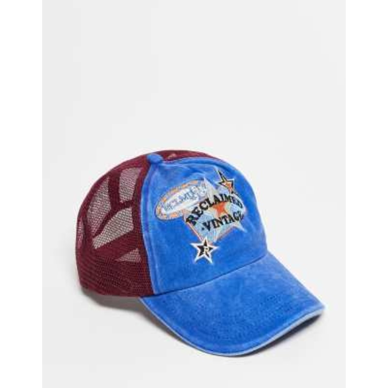 Reclaimed Vintage unisex cap with star and logo in washed blue
