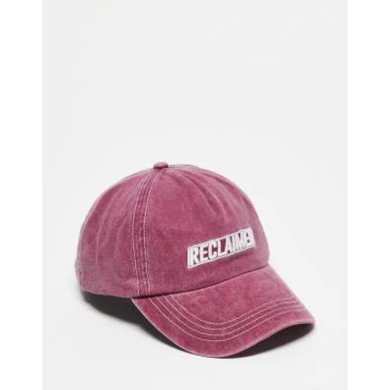 Reclaimed Vintage unisex logo cap in washed burgundy