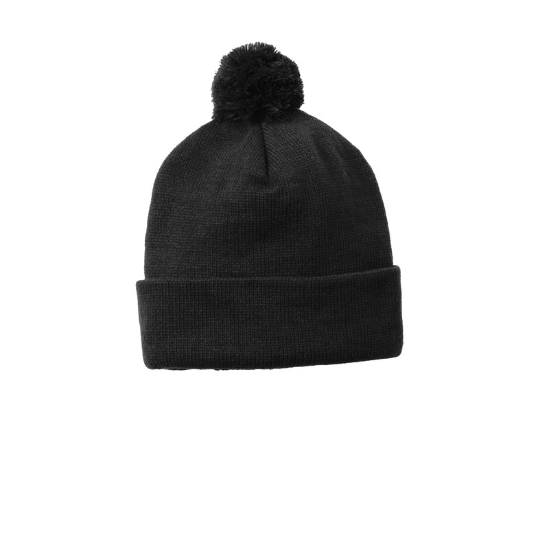 Sport-Tek Solid Pom Pom Beanie. STC37