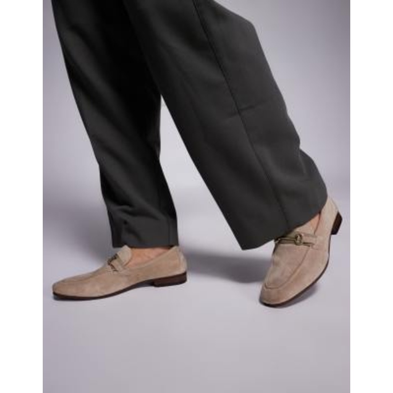 Walk London Capri trim loafers in stone suede
