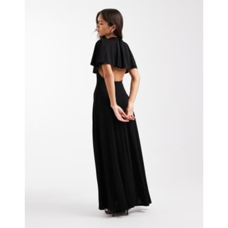 WeWoreWhat cape overlay midaxi dress in black