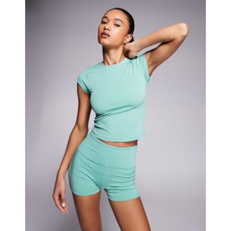 4505 cap sleeve performance baby T-shirt in matcha green