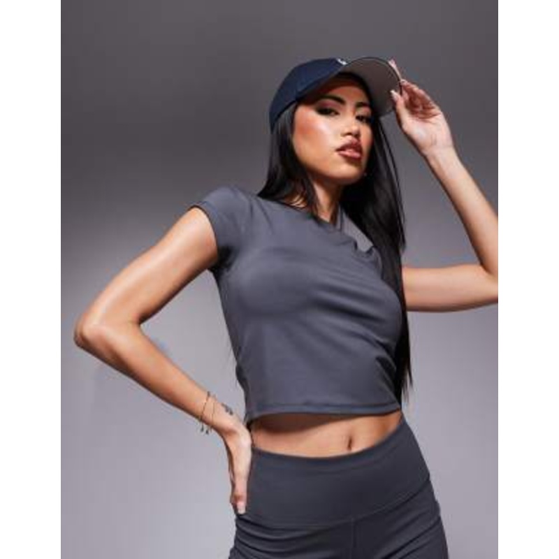 4505 soft touch cap sleeve performance baby t-shirt in blue gray