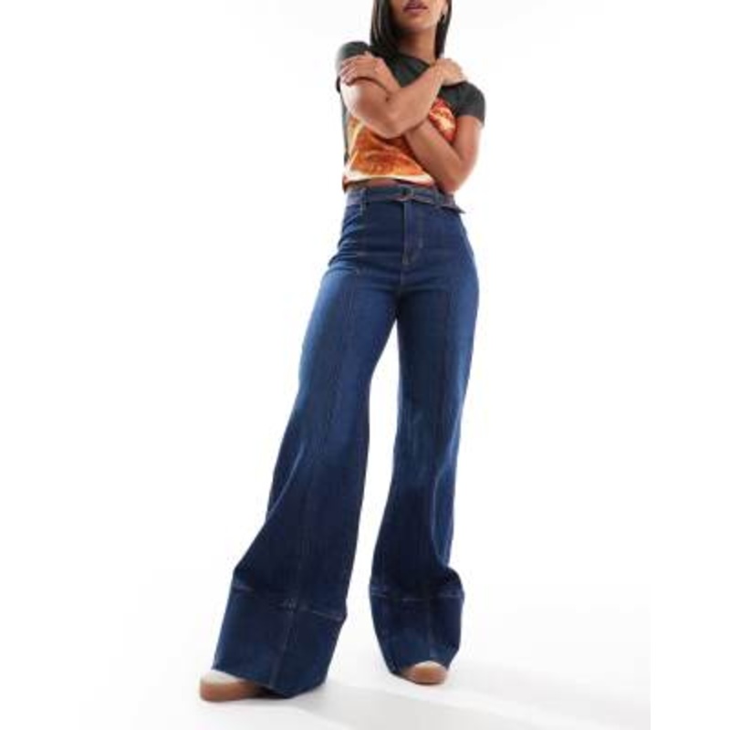 Free People ryla high rise a-line jeans in dreamscape blue