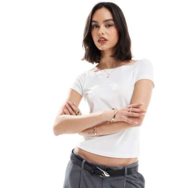 Vero Moda cap sleeve t-shirt in white
