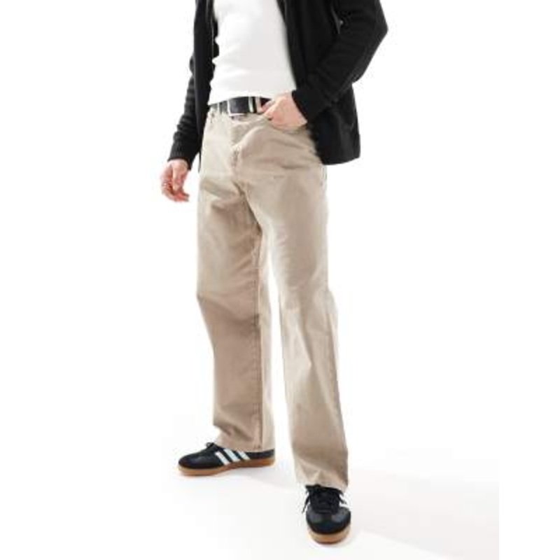 Jack & Jones alex baggy fit twill pants in beige