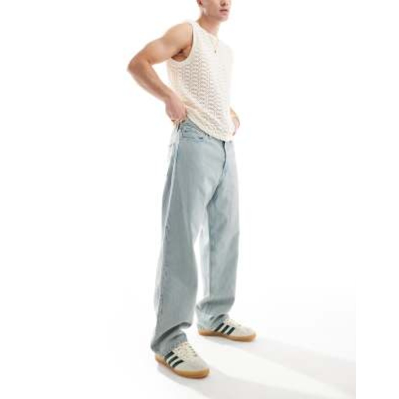 Jack & Jones alex baggy jeans in light blue wash