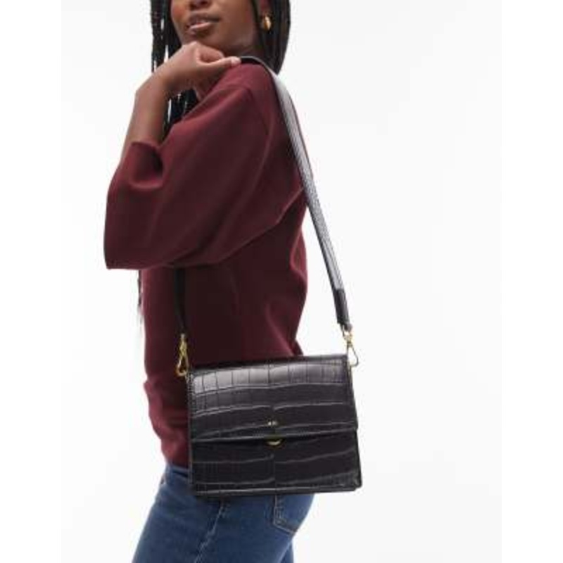 JW PEI mini flap crossbody bag in black croc