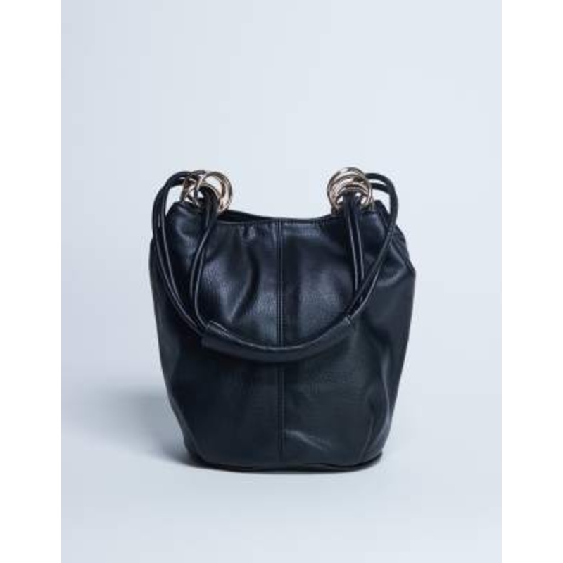 Topshop Steffie shoulder bag with ring detail in black