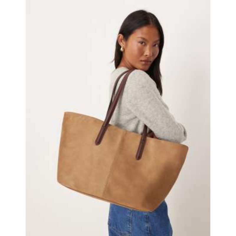 Accessorize suedette tote bag in beige