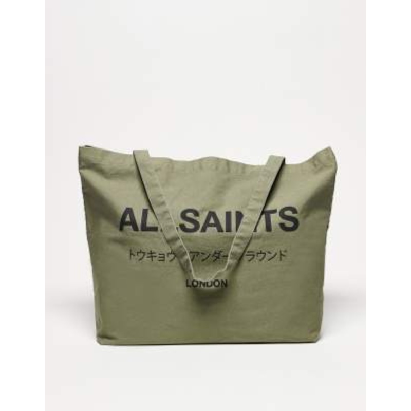 AllSaints Underground Unisex tote bag in nori green
