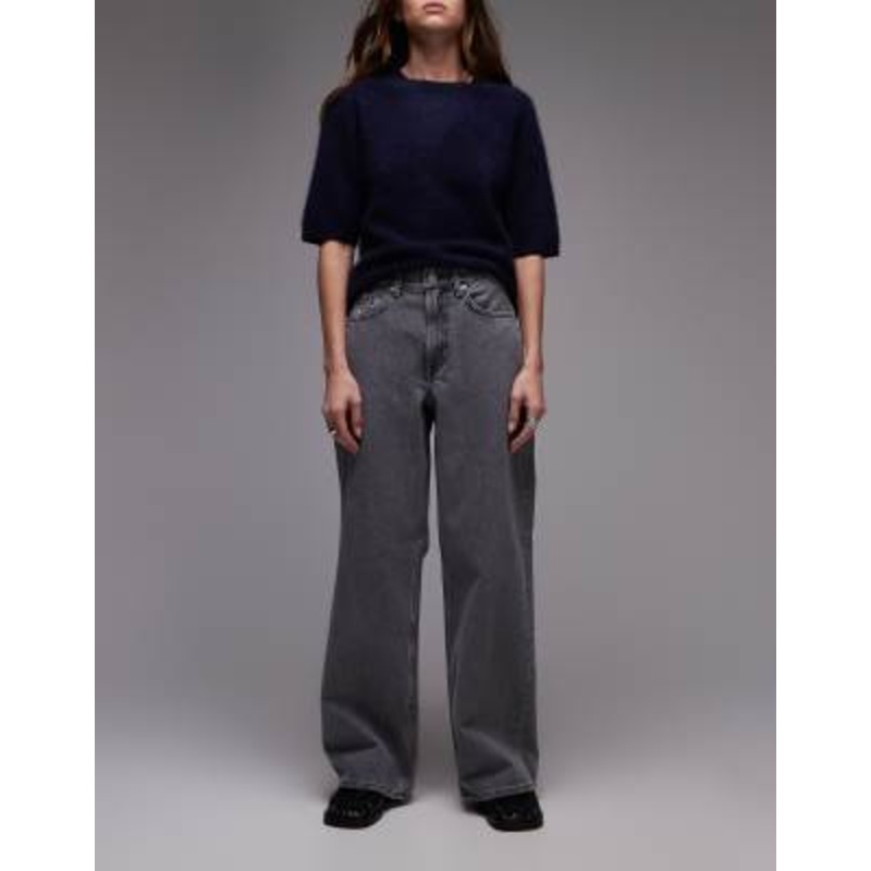 ARKET Cloud low rise baggy wide leg jeans in light washed gray