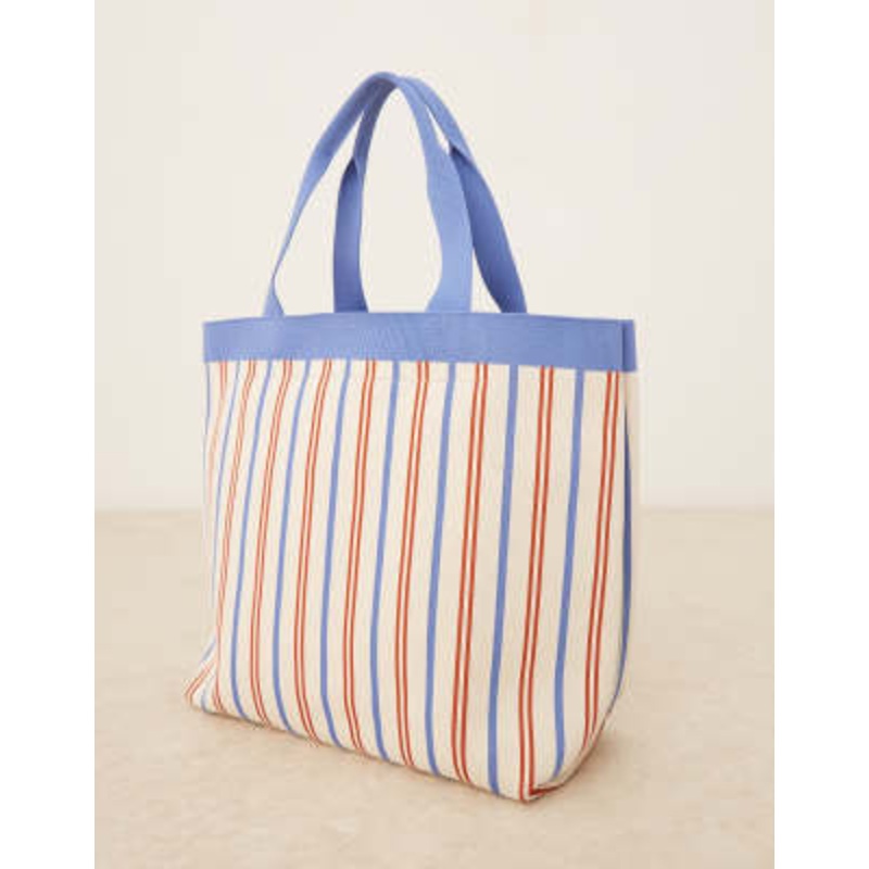Becksondergaard lillian canvas tote bag in multi stripes